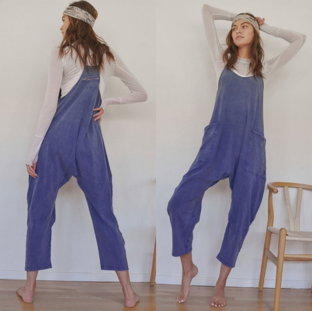 OFFERS New Free People FP Movement Hot Shot Onesie French Navy M Blue Jumpsuit - Picture 2 of 15
